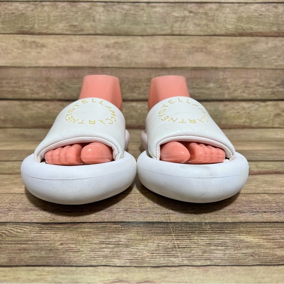 Stella Mcartney White Vegan Leather Padded Pointed Slide Sandals - Picture 5 of 9